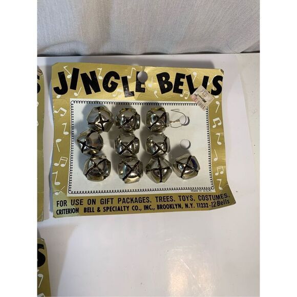 Silver Christmas Bells Assorted-Lot 3 Incomplete Cards(22 Bells)-Criterion VTG - Picture 3 of 5